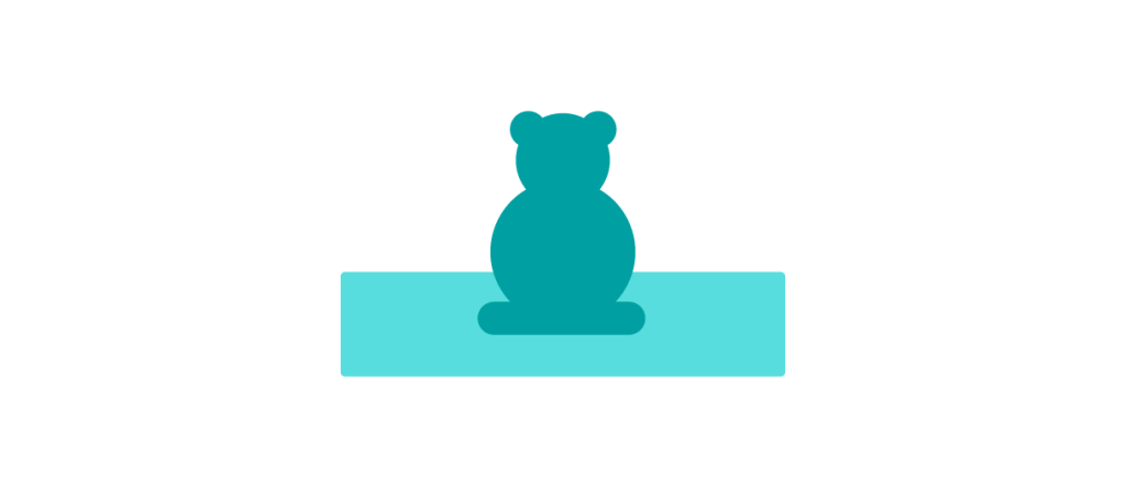 A blue teddy bear outline showing the figure/ground theory | Gestalt Theory