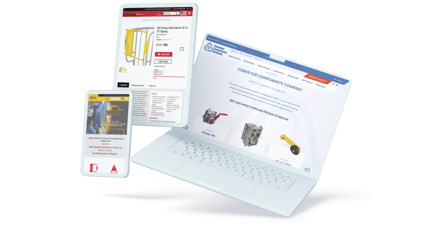 Cotterman Portfolio images showing new web design for company website