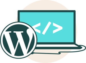 WordPress and laptop computer icon.