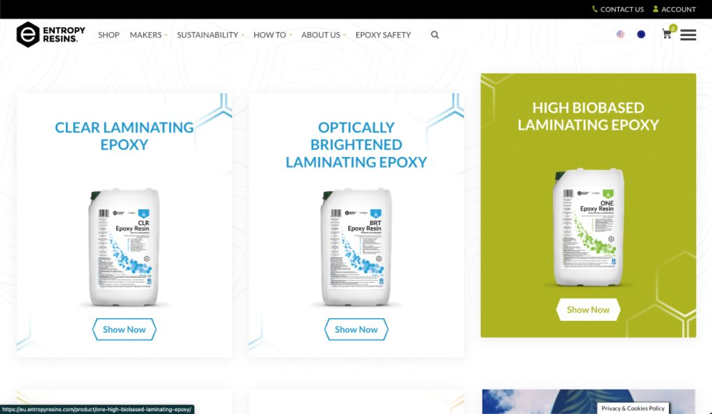 Entropy Resins EU Product Page