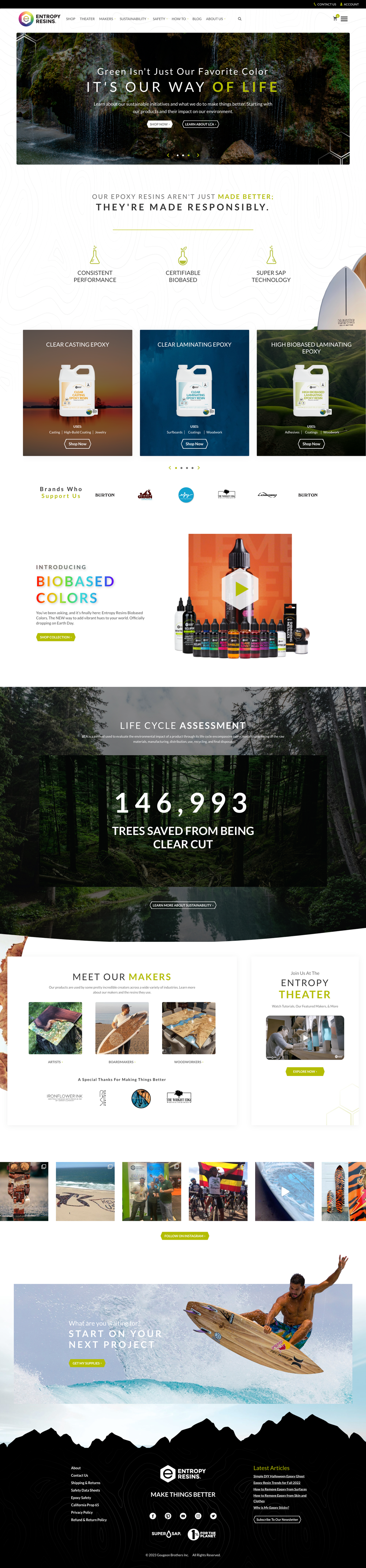 Entropy Resins Home Page Design