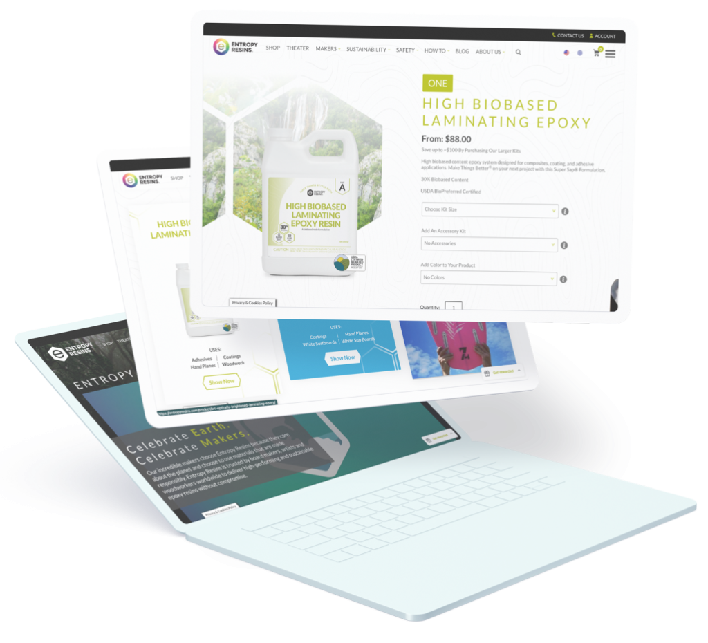 Laptop with Entropy Resins website
