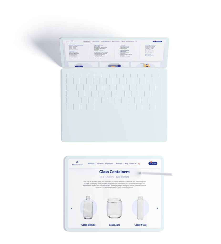 MJS Packaging website on iPad | Web Design Services for Manufacturing Companies