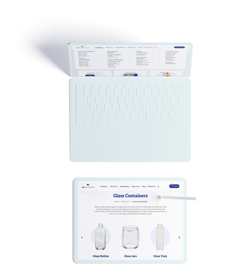 MJS Packaging website on iPad | Web Design Services for Manufacturing Companies