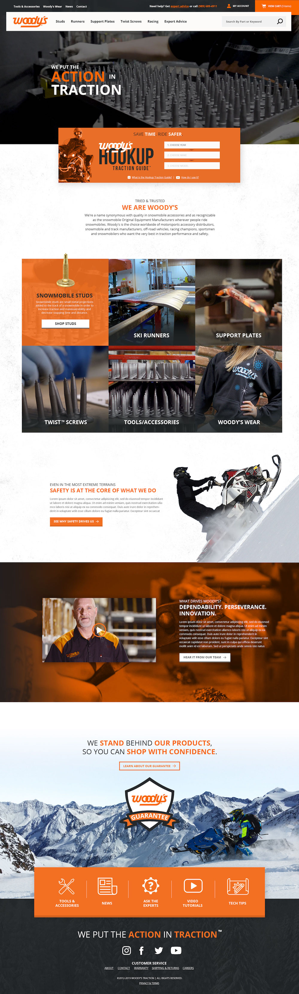 Woody's Traction Home Page Design