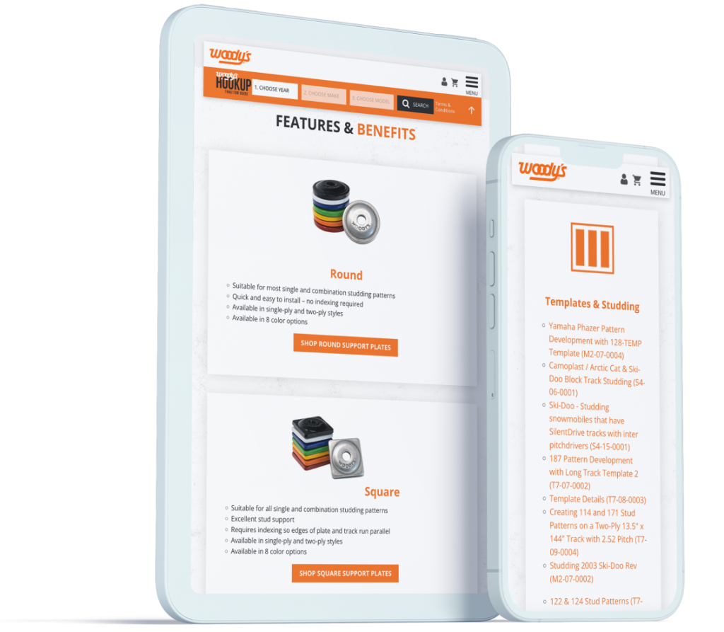 Woody's Traction on an iPad | Web Design Services for Manufacturing Companies