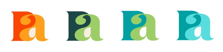 Logo design with color exploration with four sets of colors for Perfect Afternoon