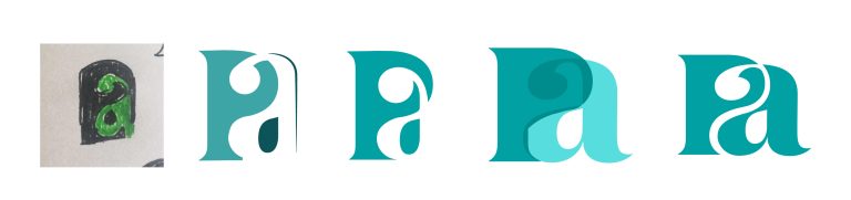 Logo sketch ideas and initial logo designs for Perfect Afternoon