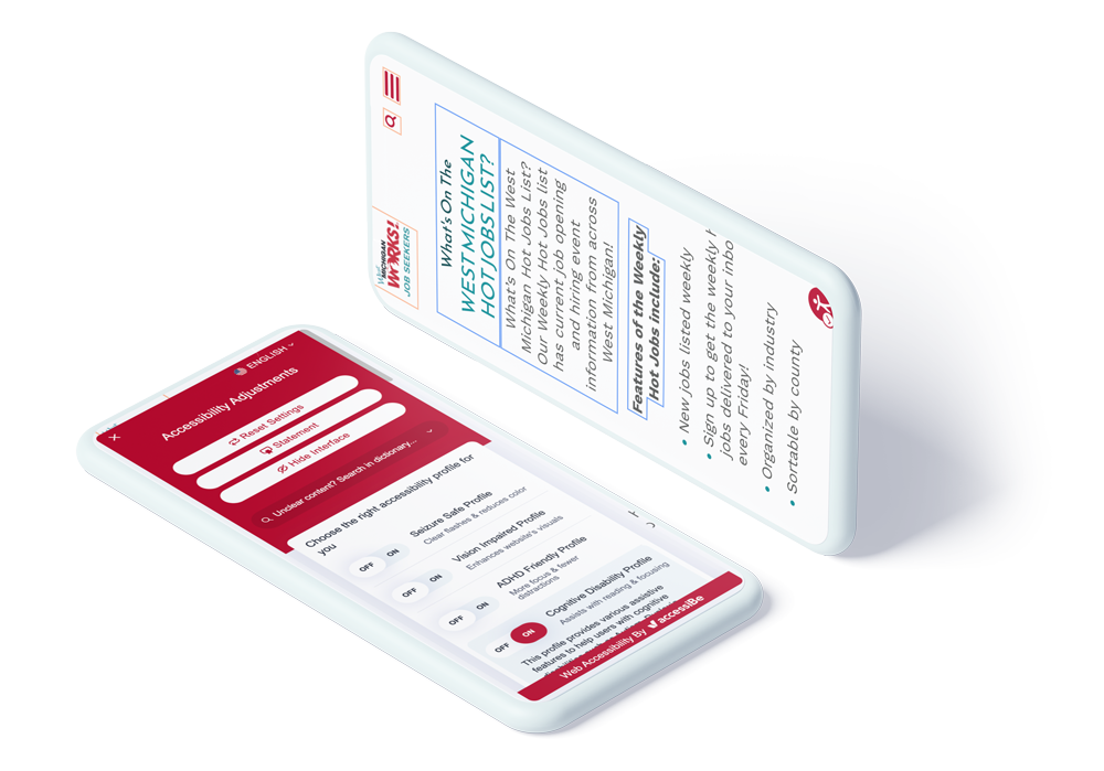 West Michigan Works - Michigan Talent Solutions company website displayed on mobile devices