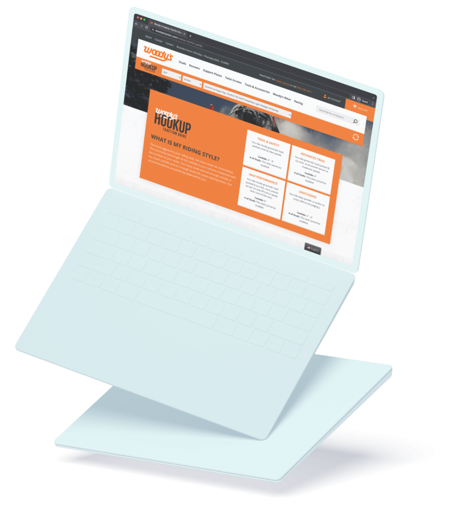 Woody's Traction Laptop Website | Web Design Services for Manufacturing Companies