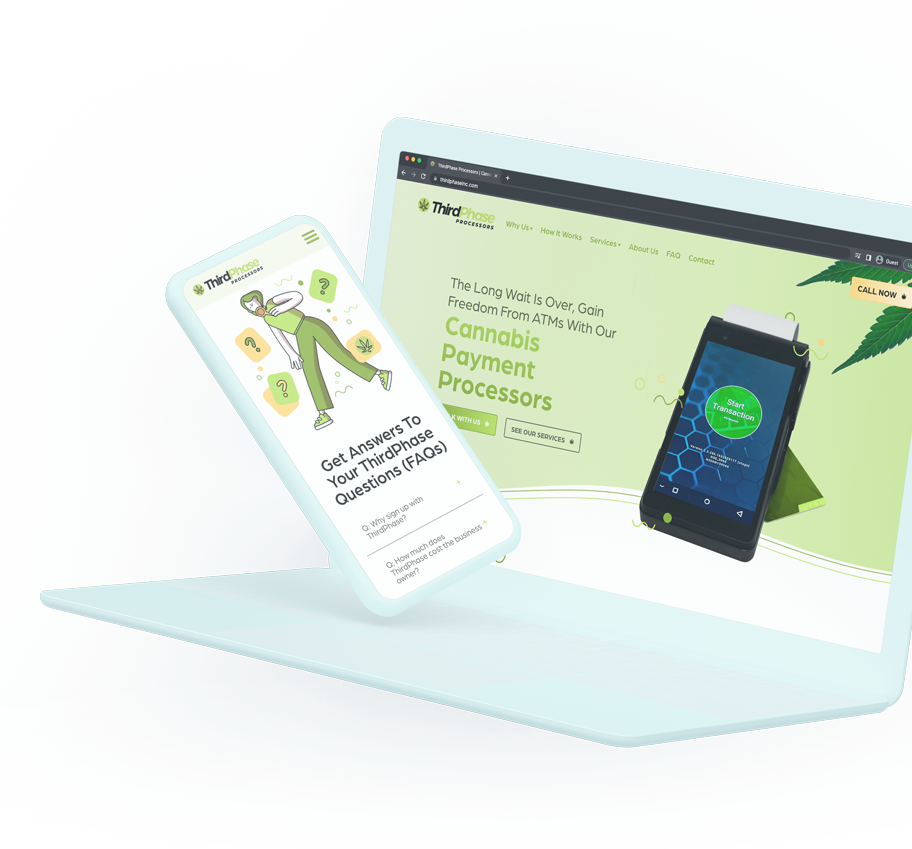 Clay mockups for ThirdPhase Processors' website
