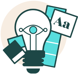 User Experience Logo with a light bulb and design elements for Perfect Afternoon