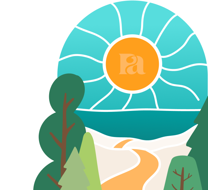 Perfect Afternoon icon showing a sun and trees next to an animated river