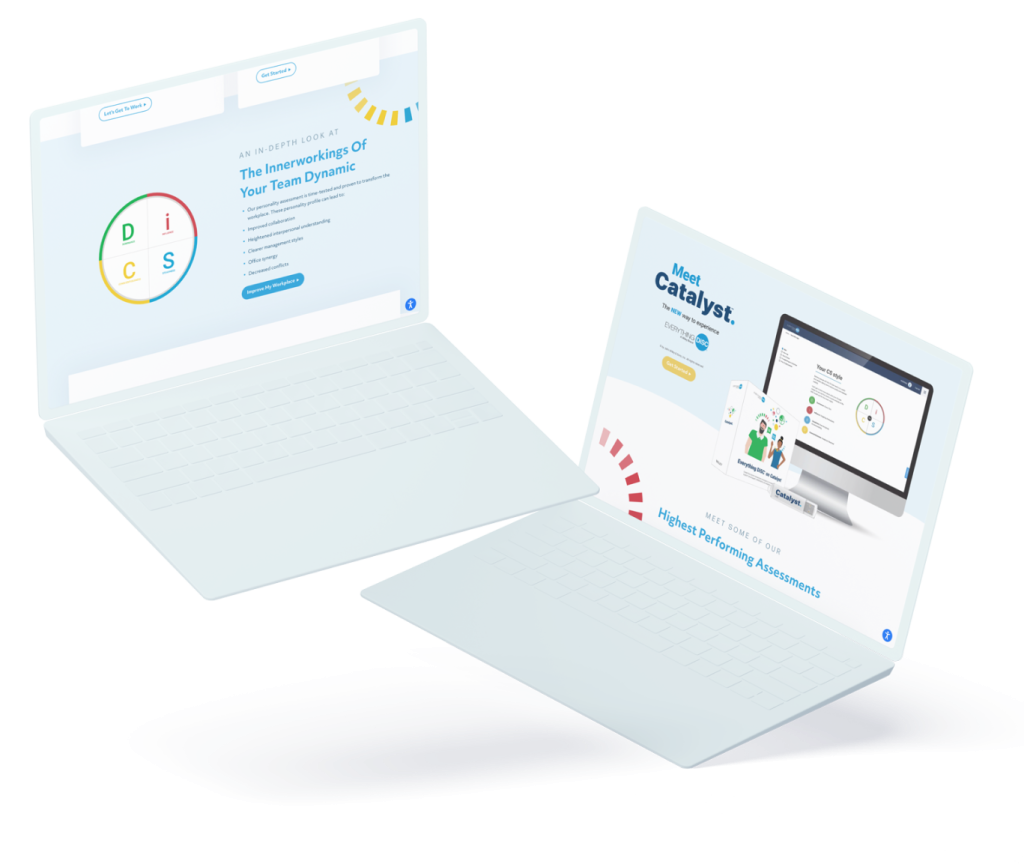 DiSC Profiles 4U website on two laptop devices