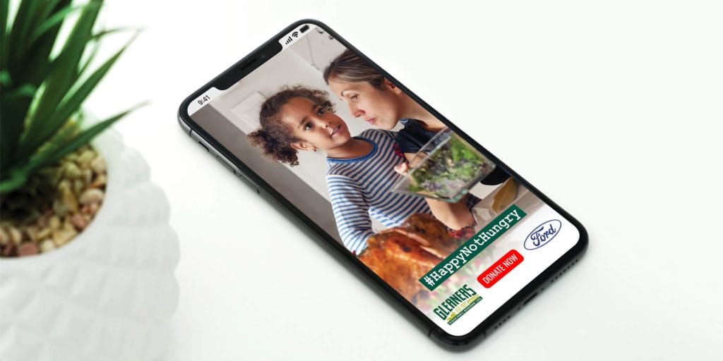 Gleaners Community Food Bank social media ad on Facebook for PPC advertising.