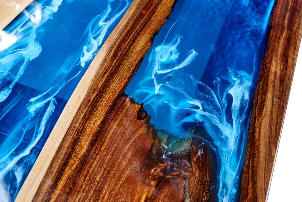 Texture of a wooden table with epoxy resin isolated on white closeup | Epoxyworks Website Rebuild